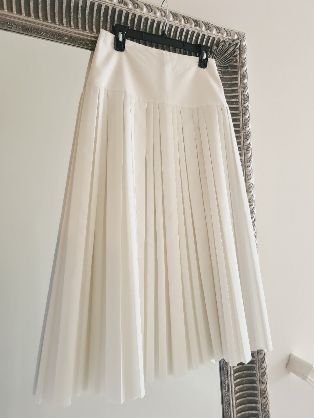 THE ROW Magdita Extended Waistband Pleated Midi Skirt In Ivory US 8 Org $1,470 - Picture 6 of 14